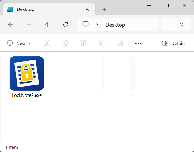 LockNote ca fișier de program unic pe desktop
