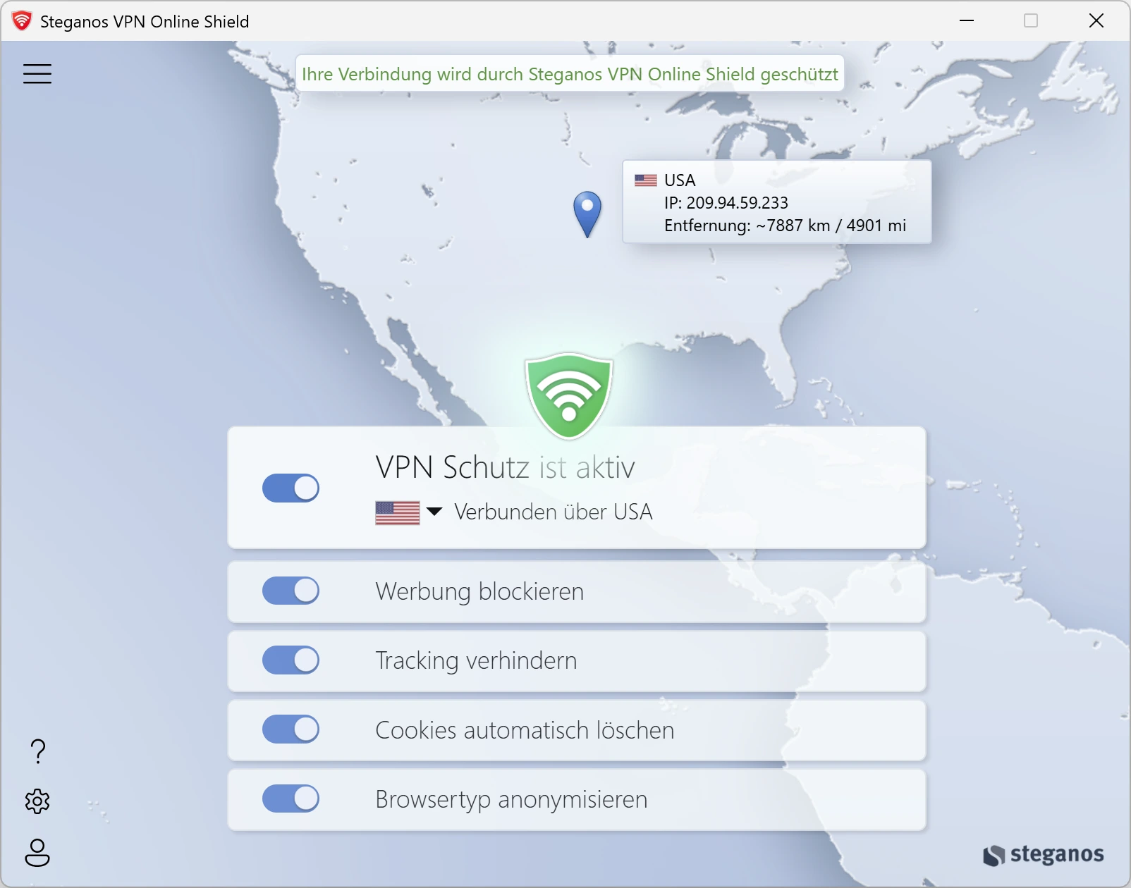 Steganos VPN Online Shield unter Windows